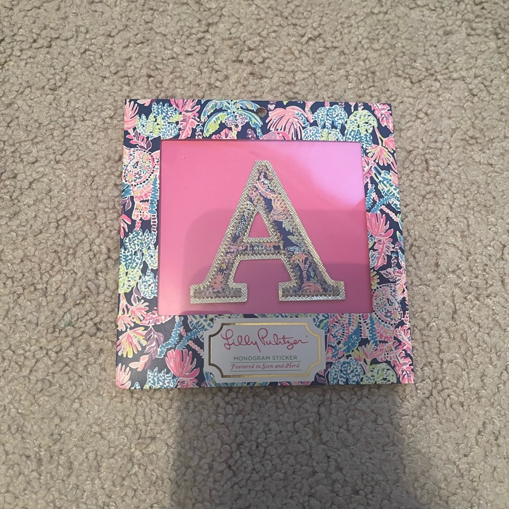 Lilly Pulitzer Monogram Sticker - Pink